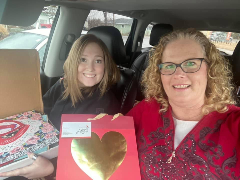 Volunteers delivering handmade valentines